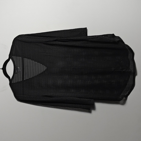JORDAN TAYLOR Sheer Black Mesh Beach Cover Tunic Shirt Size Large - Picture 9 of 13